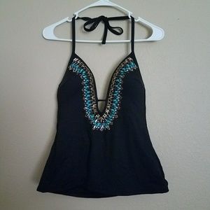 KENNETH COLE BEADED SWIMSUIT TOP SIZE MEDIUM